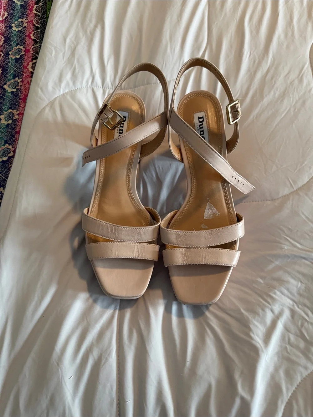 Dune London Molten Platform Sandal in Natural Blush